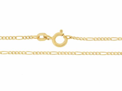 Figarokette 585 Gold - 40 cm - 1,5 x 0,5 mm - Federring