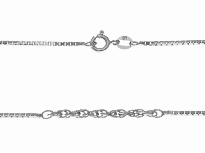 Kette Venezia - Sterling Silber rhodiniert - mit Mittelteil - 40 cm