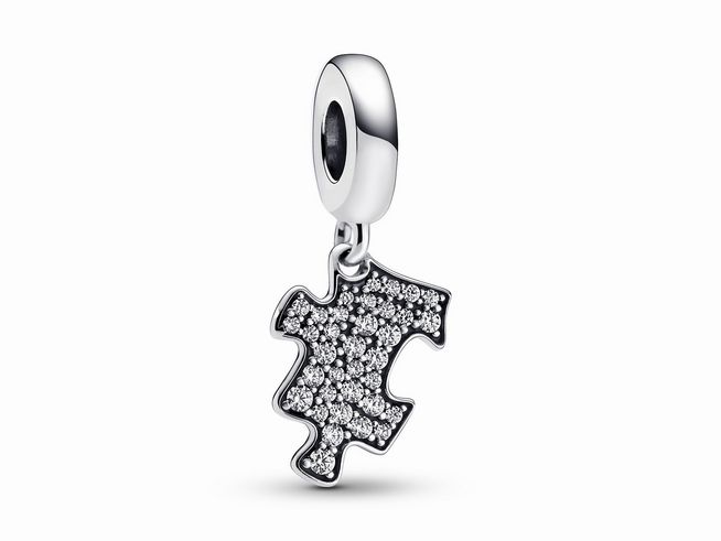 Pandora - Funkelndes Puzzleteil Charm-Anhänger - 792241C01 - Sterling Silber + Zirkonia - Klar