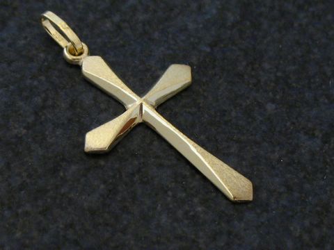 Goldkreuz - Gold Anhänger poliert - Gold 333