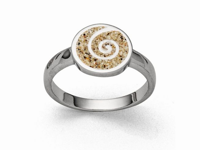 DUR Schmuck R5566.54 - Sterling Silber Ring Sandspirale 2.0 - Strandsand - Gr. 54