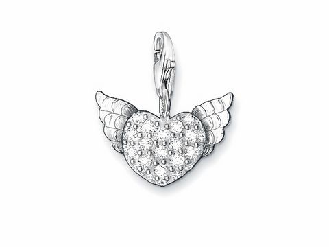 Thomas Sabo - Herz - charms Anhänger - 0626-051-14 Flügel - Silber + Zirkonia