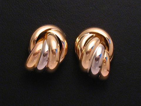 Ohrringe - tricolor - Gold 585 Ohrstecker - 17,3 mm