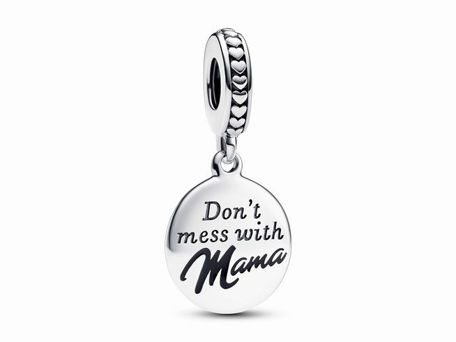 Pandora 793204C01 Mama Gravierbarer Charm-Anhänger - Silber - Emaille Black