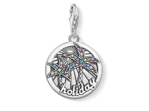 Thomas Sabo 1768-342-7 - Charm-Anhänger - mehrfarbig bunte Palmen