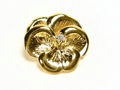 Gold Anhänger - Gold + Diamant 0,02 ct - poliert