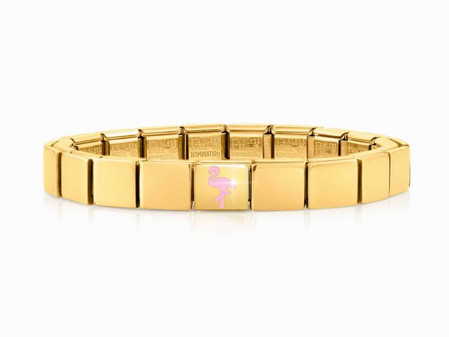 Nomination Classic GLAM Armband Edelstahl Gelbgold - 239103 03 - Flamingo