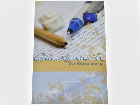 Glückwunschkarte - Stifte und Schrift