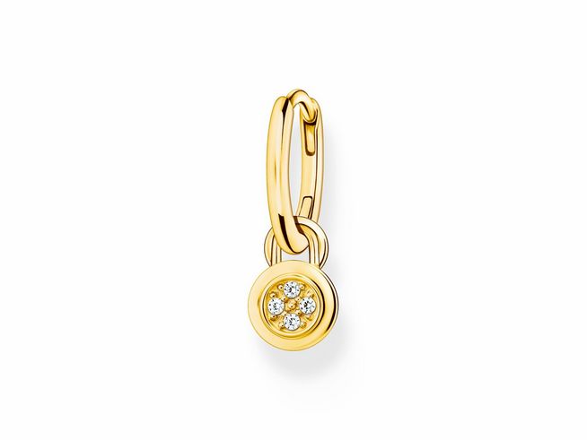 Thomas Sabo CR720-414-39 Einzel Creole mit Anhänger - Creole - Silber Gelbgold verg. & Zirkonia