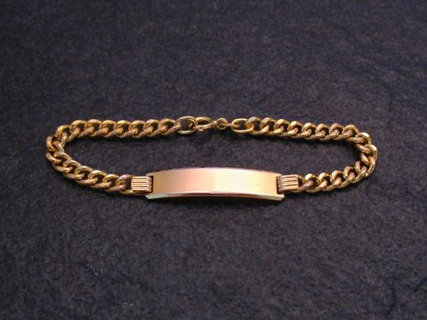 Armband mit Gravurplatte Gold Länge 15,5 cm PANZER