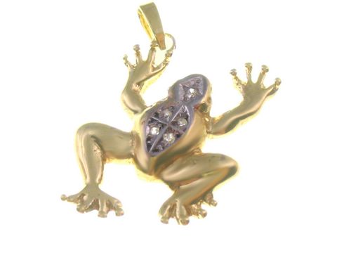 Frosch - Gold 585 Anhänger - Froschlurche