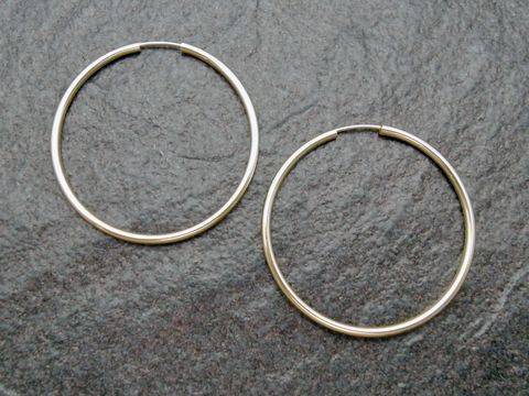 Gold Creolen 4 cm - Gold 333 - 2 mm - Ohrringe