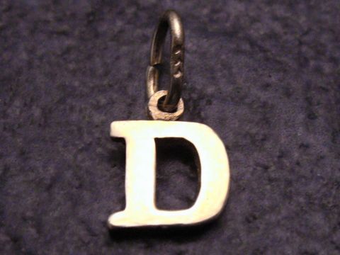 D - Gold 333 Druck Buchstaben Initialen Anhänger -Nice-