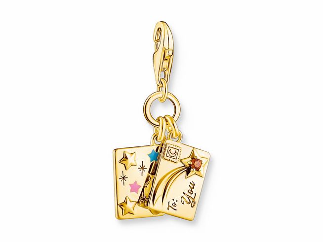 Thomas Sabo 2065-414-7 Charm-Anhänger - Make - a - wish - Silber Gelbgold verg. & Zirkonia - mehrfarbig