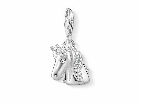 Thomas Sabo charms - Einhorn - 1291-643-14 Sterling Silber - geschwärzt - Zirkonia - weiß