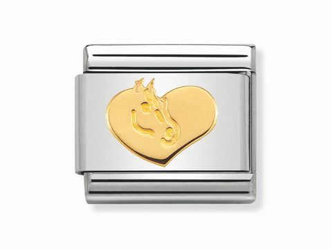 Nomination - 030149 27 - Classic - Herz mit Pferd - Symbole - Gold