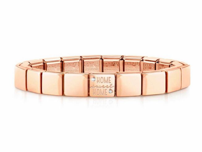 Nomination 239104 20 GLAM Armband - Edelstahl - Roségold PVD-besch. - Home sweet home