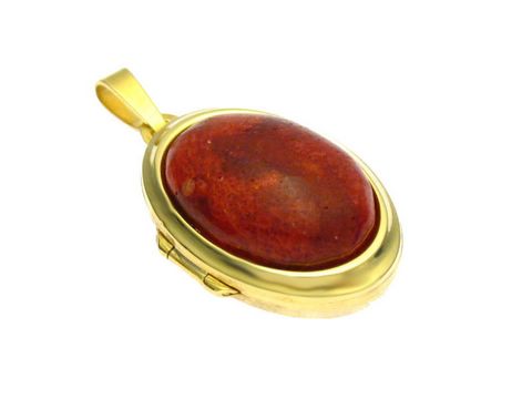 Koralle Medaillon - Cabochon - Gold 750