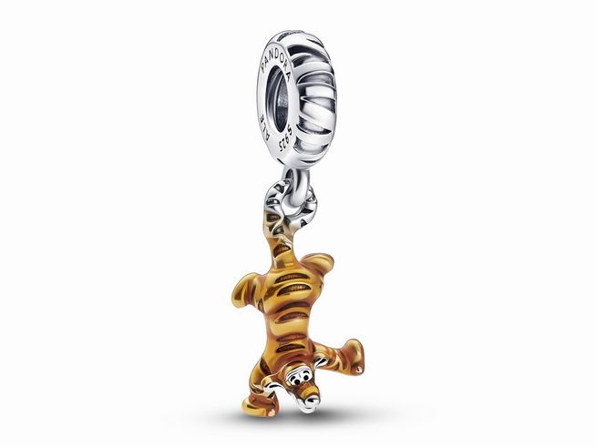 Pandora - Disney Winnie Puuh Tigger Charm-Anhänger - 792213C01 - Sterling Silber + transparentes orangefarbenes Emaille - Orange