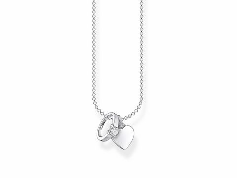 Thomas Sabo Charming Collection - KE2064-051-14-L45v - Solitärring und ein Herz - Kette mit Anhänger - 38-40-42-45 cm - Silber