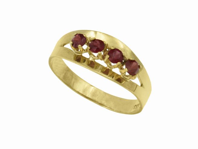 Gelbgold Ring - Design - Gelbgold 333 - Granat - Gr. 53