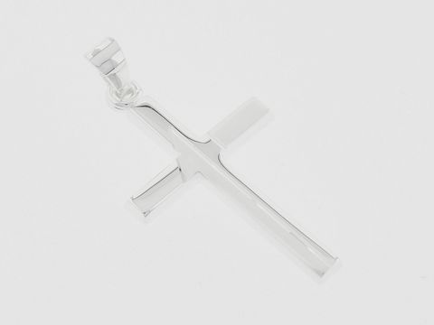 Kreuz Silber Anhänger - modisch elegant - teilmattiert - diamantiert