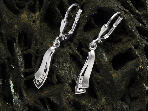 Ohrringe MODERN 925 Sterling Silber elegant Zirkonia