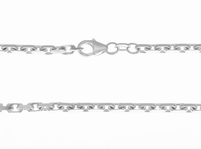 Kette - Anker - Sterling Silber - 60 cm - diamantiert - 4,5 x 4,5 mm 48g