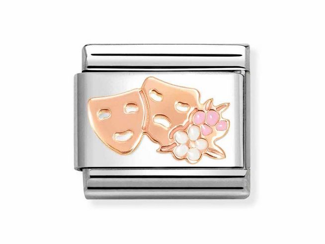 Nomination Classic Roségold 430202 32 - Masken mit Blumen - Emaille