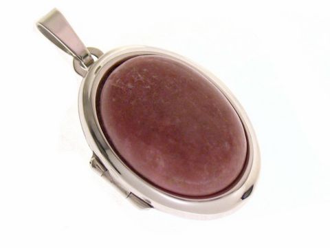 Rhodonit Medaillon - Cabochon - Sterling Silber