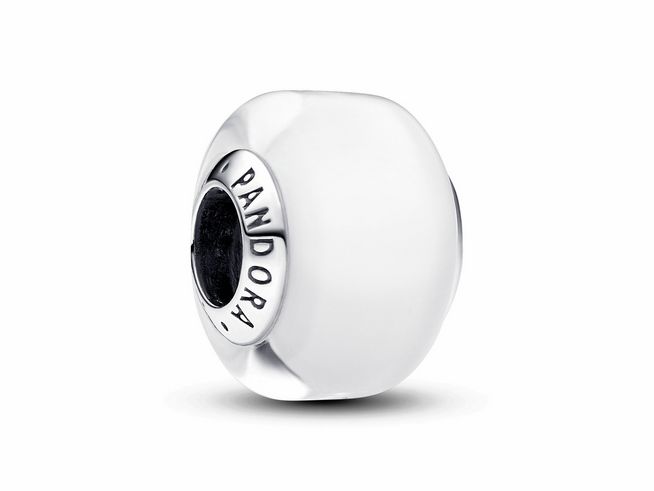 Pandora 793118C00 - Weißes Murano-Glas Mini-Charm - Sterling Silber - Weiß