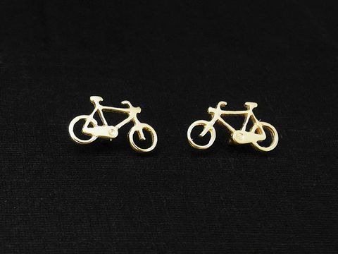 Gold Ohrringe - Fahrrad - Ohrstecker - 333 Gold