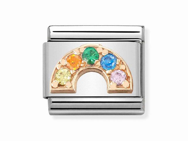 Nomination Classic Roségold Zirkonia - 430302 32 - Pavé Regenbogen