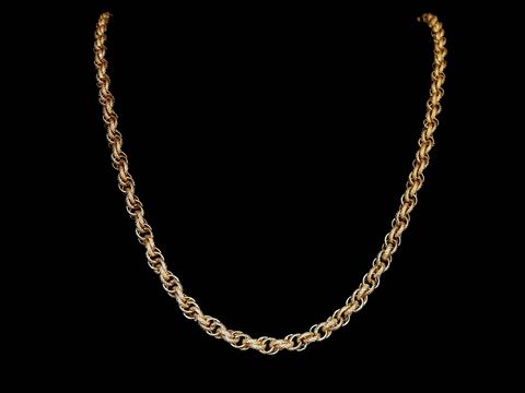 Lange Kette XXL vergoldet - Kordel Kette - 5,2 x 5,2 mm - 80 cm