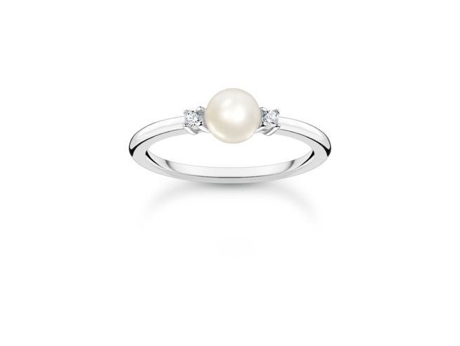 Thomas Sabo Charming Ring TR2370-167-14-58 Sterling Silber + Perle + Zirkonia - weiß - Gr. 58