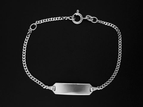 Armband mit Gravurplatte - Weißgold 585 Länge 14 cm PANZER