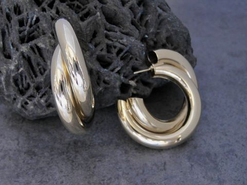 Ohrringe Rund - Modeschmuck - goldfarben edel