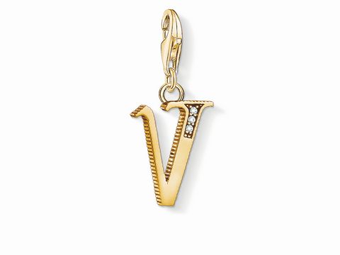 Thomas Sabo 1628-414-39 - Charm-Anhänger Buchstabe -V- vergoldet