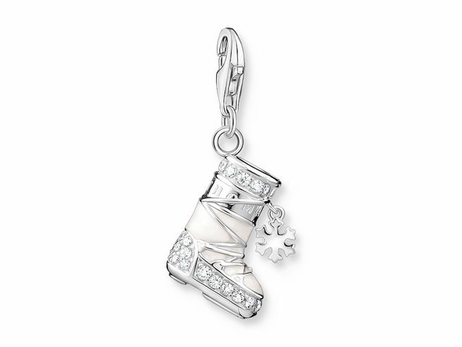 Thomas Sabo 1904-041-14 - Charm-Anhänger - Sterling Silber - Kaltemail + Zirkonia - Schneeboot