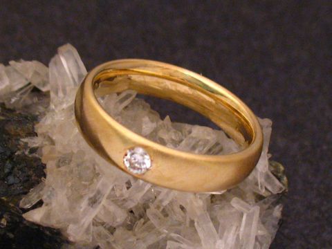 Gold 585 Ring - pure - Brillant - Gr. 59 - Goldring poliert