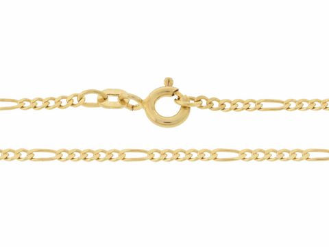 Figarokette 585 Gold - 40 cm - 1,9 x 0,6 mm - Federring