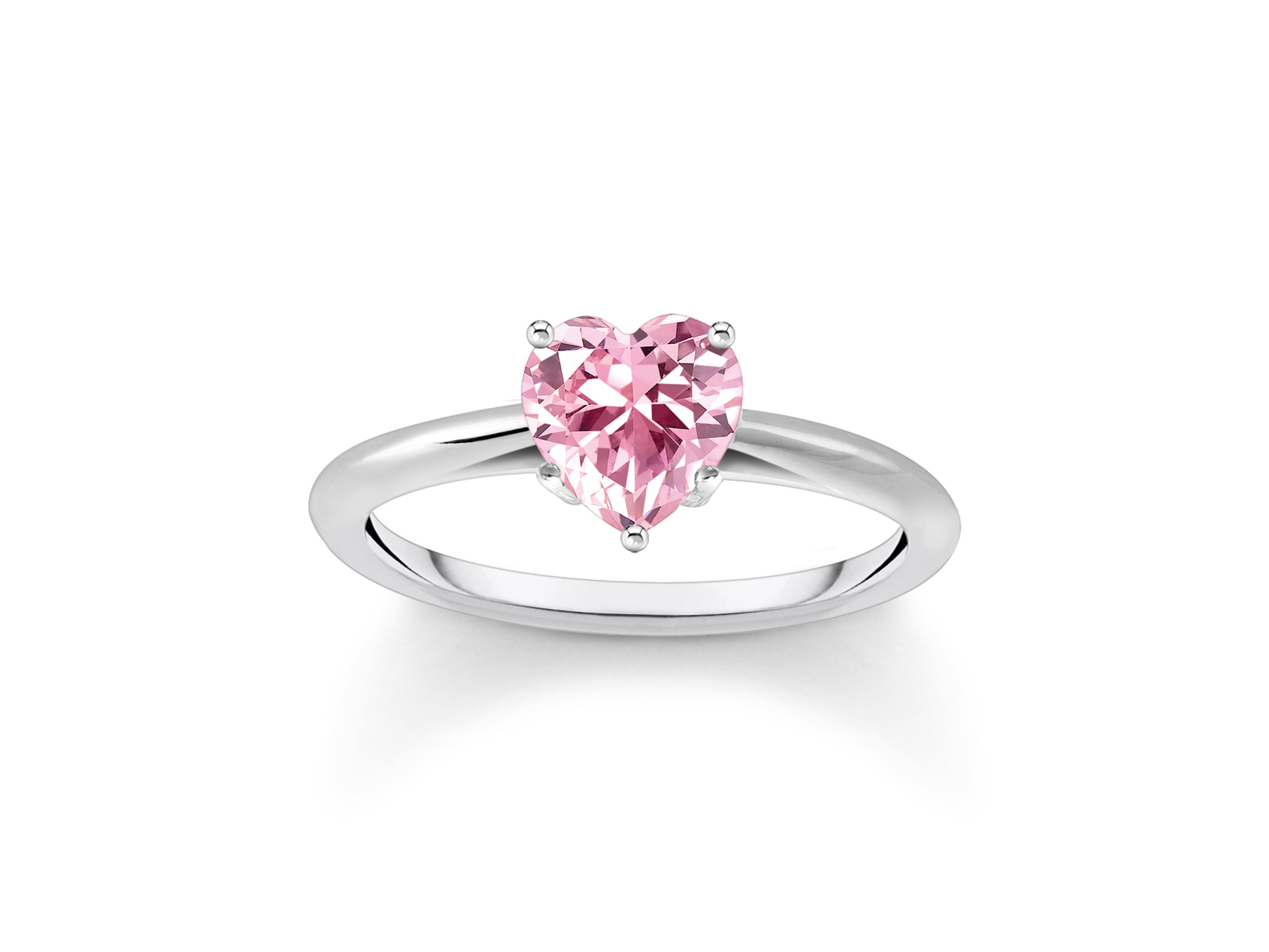 Thomas Sabo TR2476-051-9-60 Herz LOVE & HEARTS Ring - pink - Silber + Zirkonia - Gr. 60 