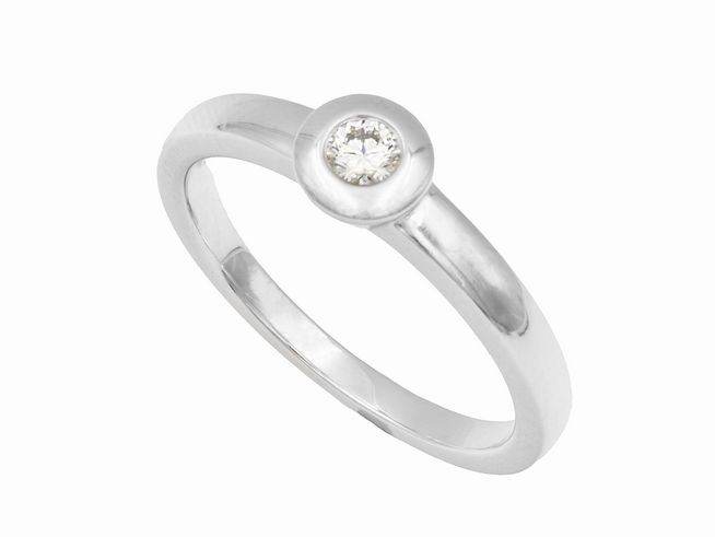 Weißgold Ring - edel - Weißgold 585 - Diamant 0,10 ct w-si - Gr. 52