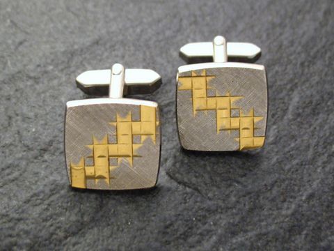 Manschettenknöpfe silberfarben bicolor - mattiert - cufflinks