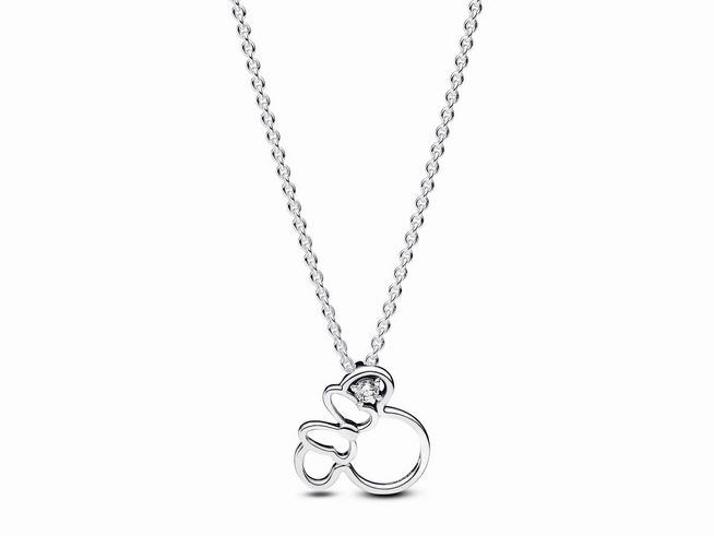 Pandora 393187C01-45 Disney Minnie Maus Silhouette Collier-Halskette - Silber - Zirkonia klar - 45 cm