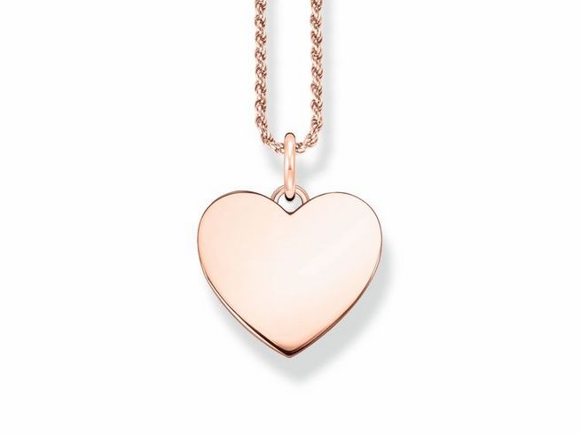 Thomas Sabo Gravur Kette & Herz Anhänger KE2132-415-40-L50 Silber verg. Roségold - 50 cm