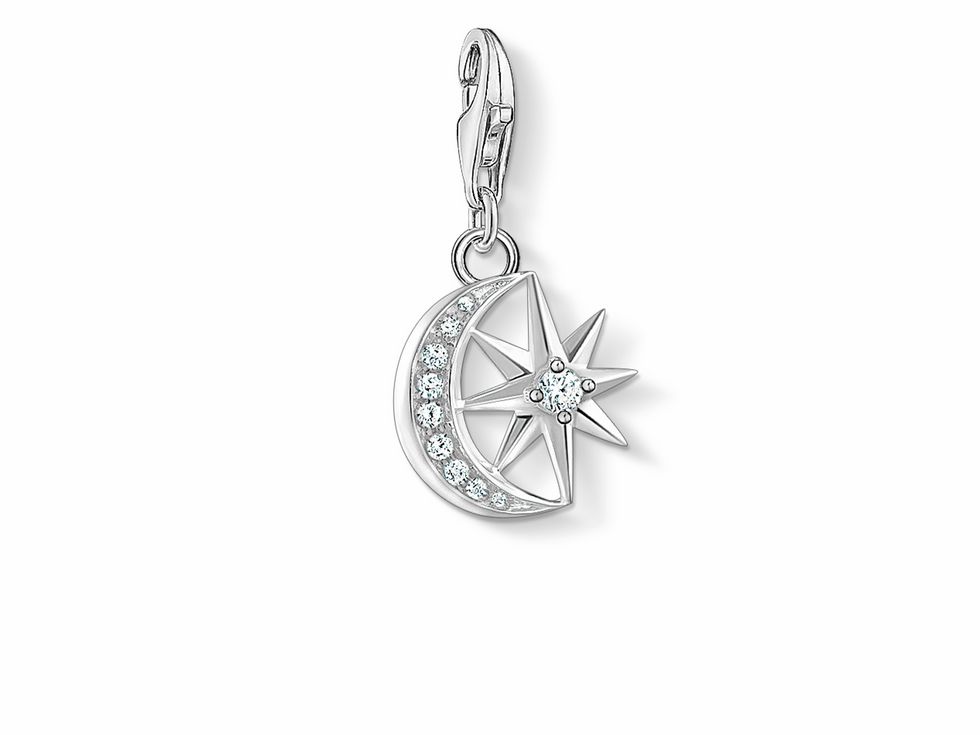 Thomas Sabo Charm-Anhänger 1794-051-14 - Mond mit Stern - Sterling Silber - Zirkonia - weiß