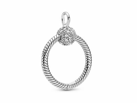 Pandora Icons - Kettenanhänger - Pavé O Anhänger Klein - Silber - 399097C01