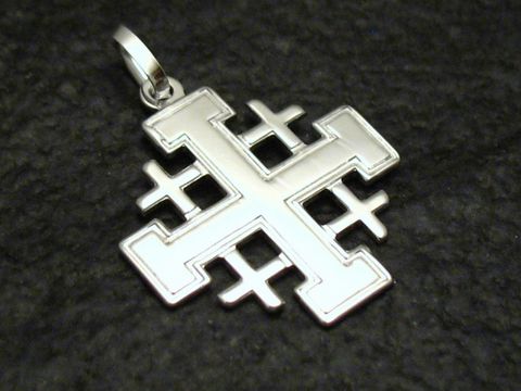 Jerusalemkreuz - griechisches Kreuz 925 Silber Anhänger