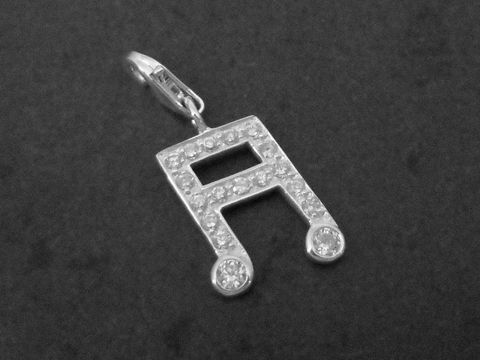 Note - charms Anhänger - Sterling Silber - Zirkonia